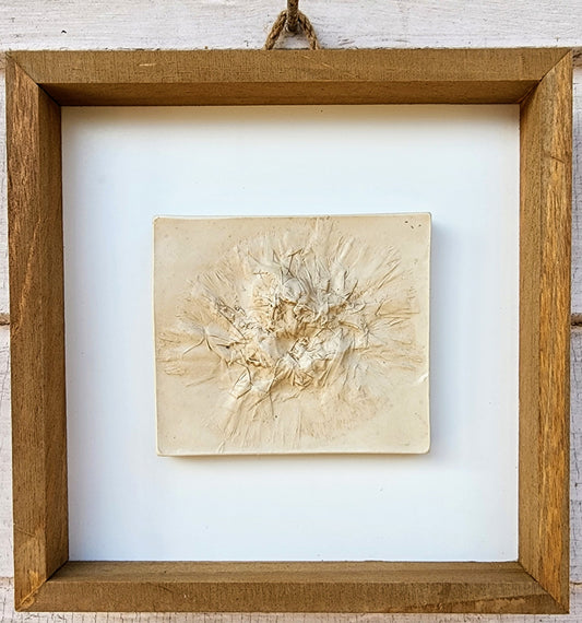 Plaster Botanical Bas Relief Artwork