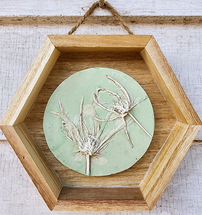 Plaster Botanical Bas Relief Artwork