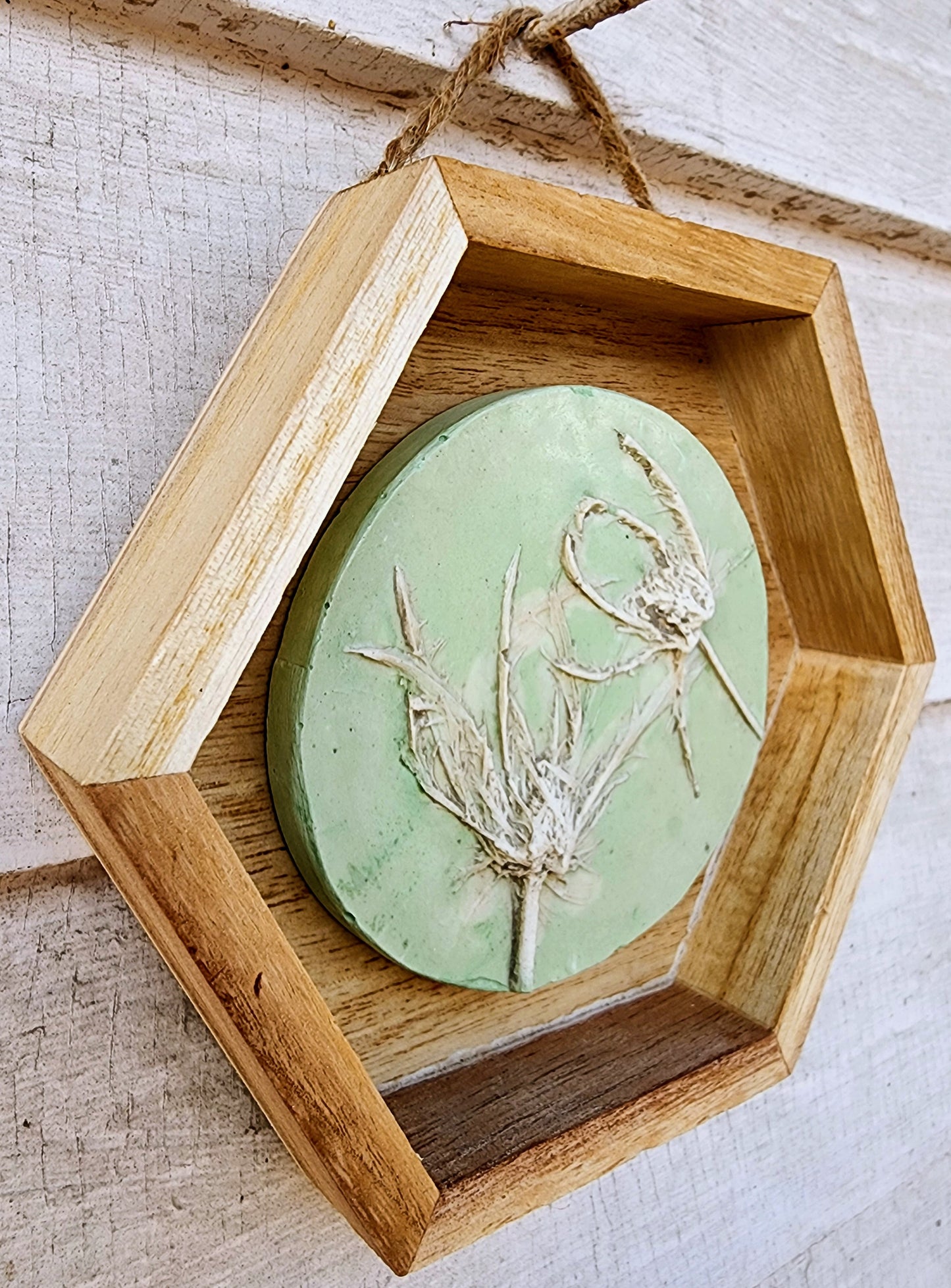 Plaster Botanical Bas Relief Artwork