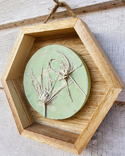 Plaster Botanical Bas Relief Artwork