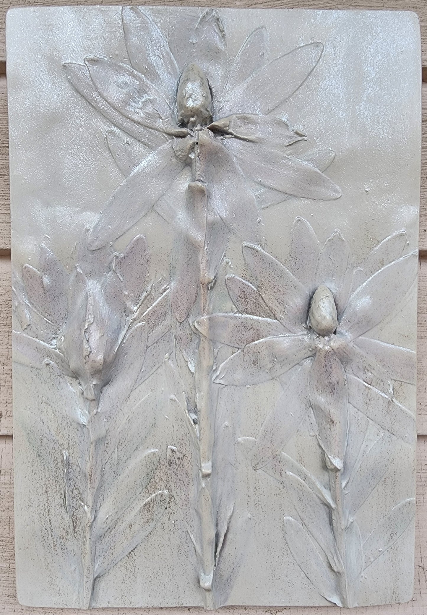 Plaster Botanical Bas Relief Artwor