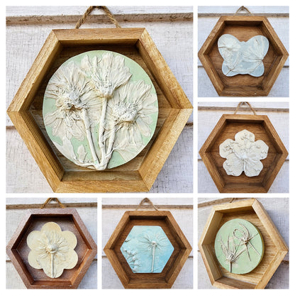 Plaster Botanical Bas Relief Artwork