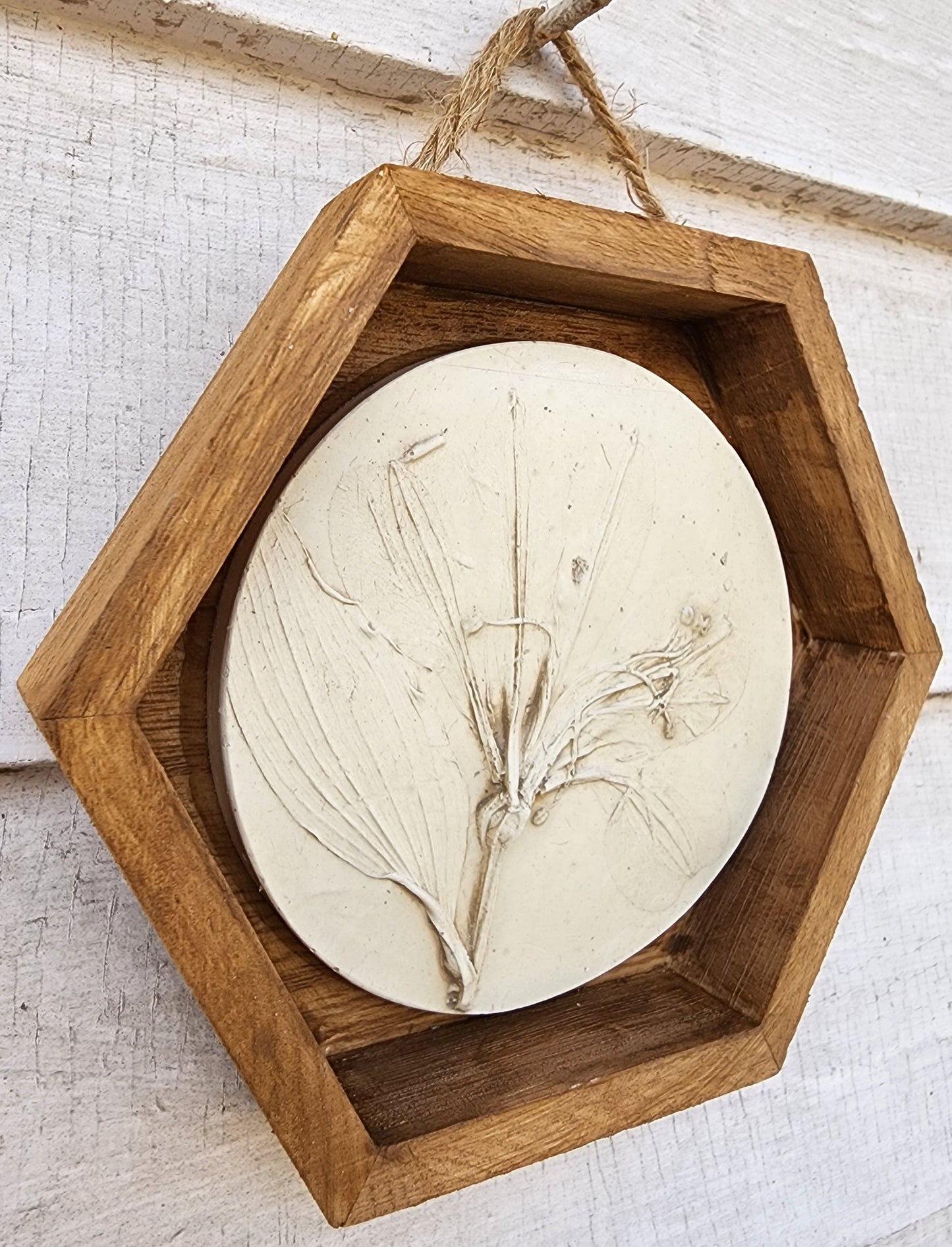 Plaster Botanical Bas Relief Artwork