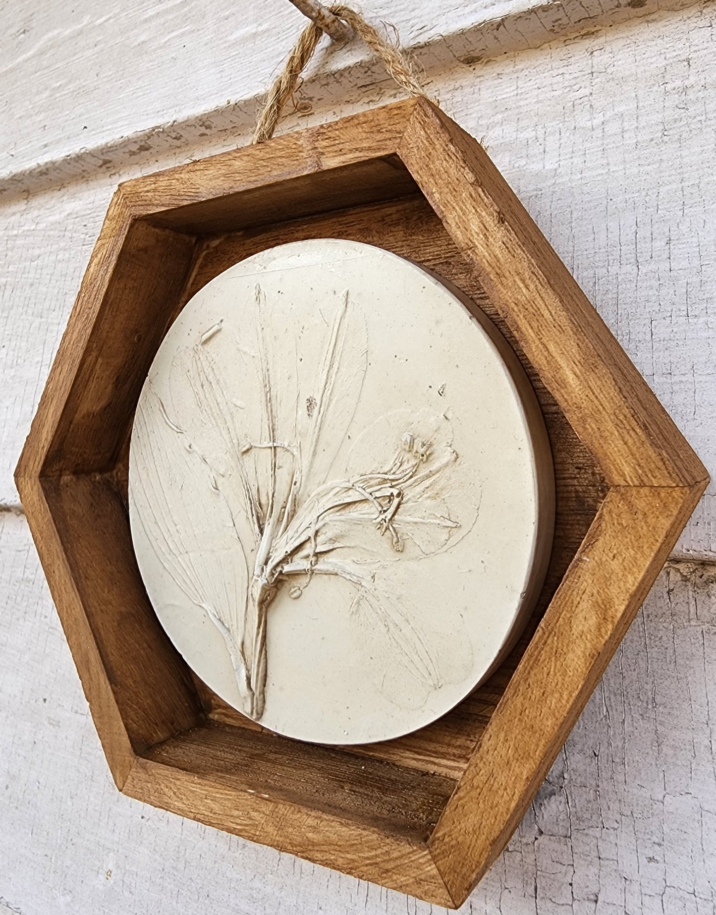 Plaster Botanical Bas Relief Artwork