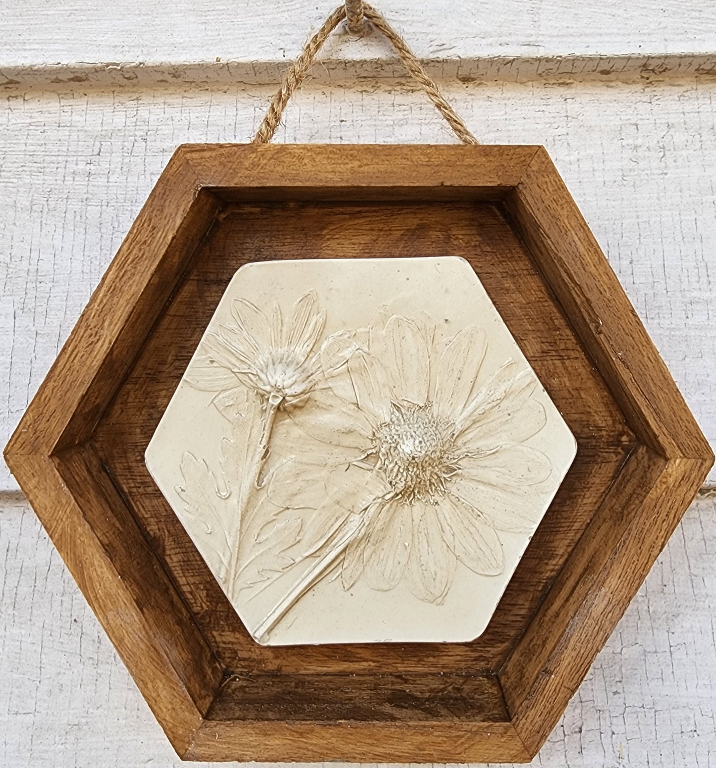 Plaster Botanical Bas Relief Artwork