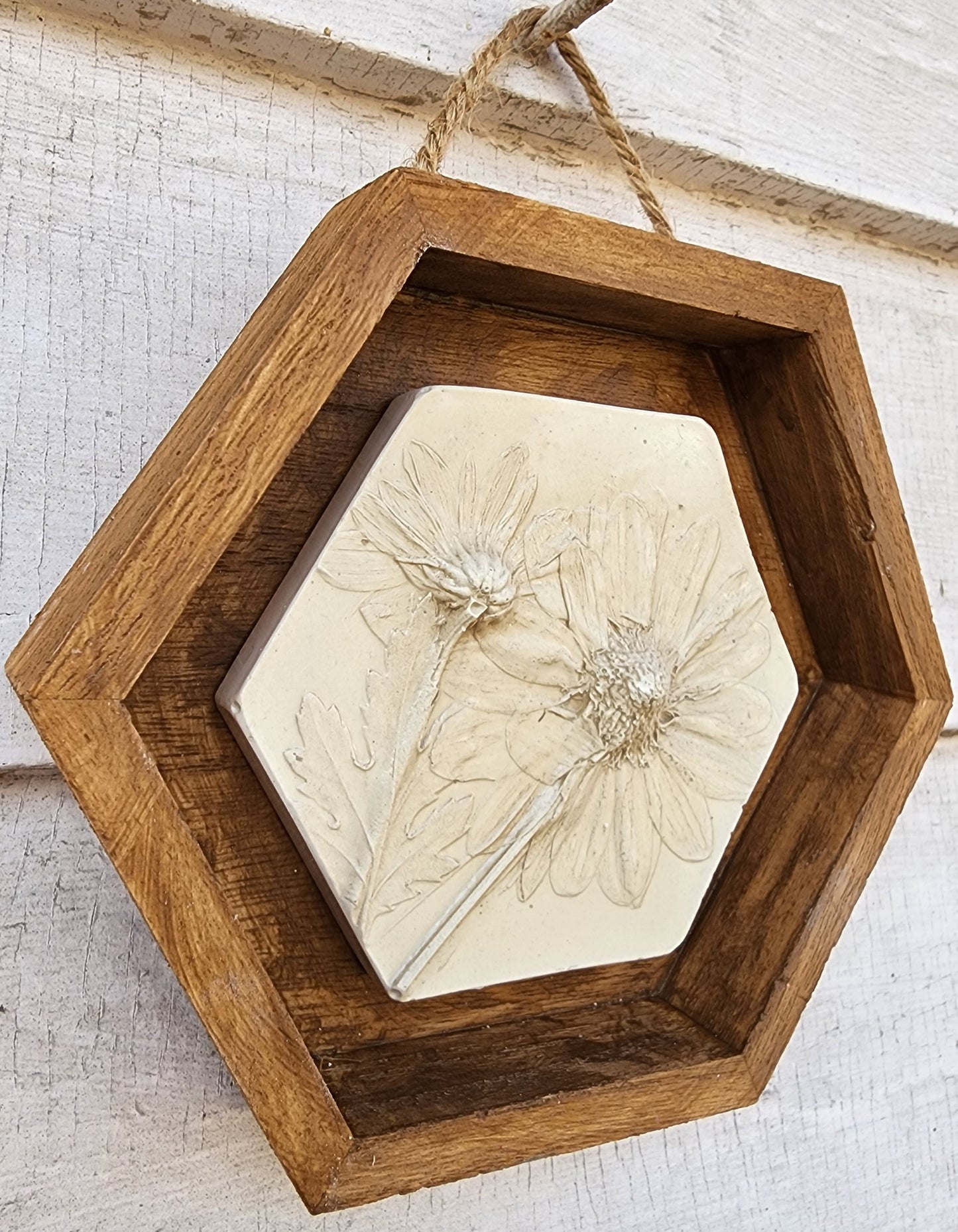 Plaster Botanical Bas Relief Artwork