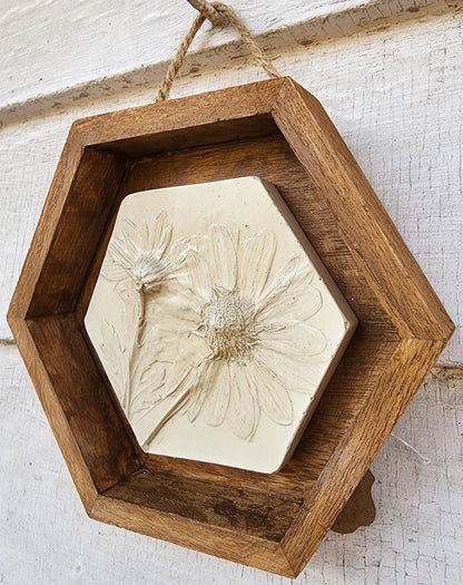 Plaster Botanical Bas Relief Artwork