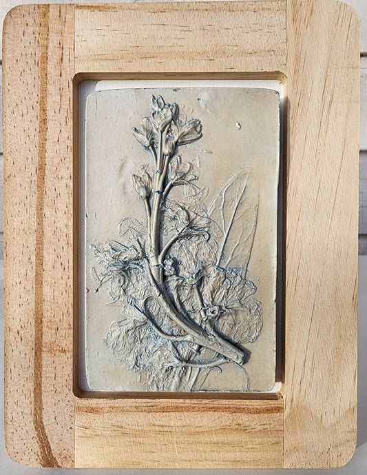 Plaster Botanical Bas Relief Artwork