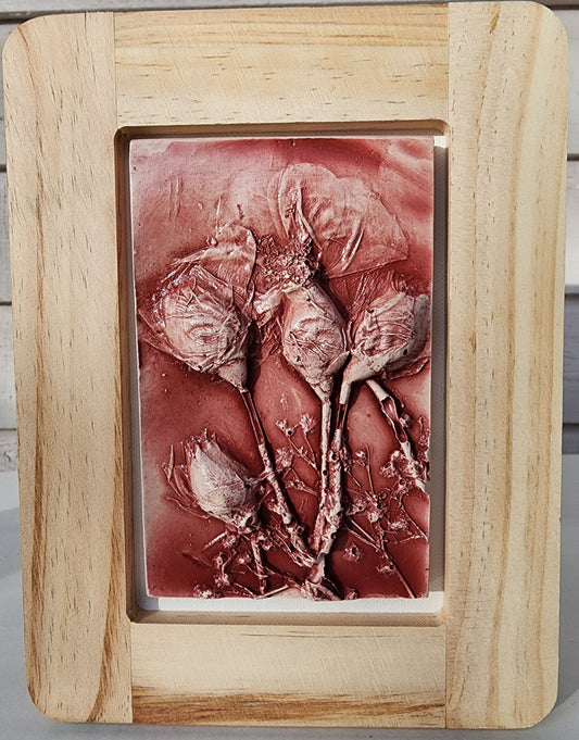 Plaster Botanical Bas Relief Artwork