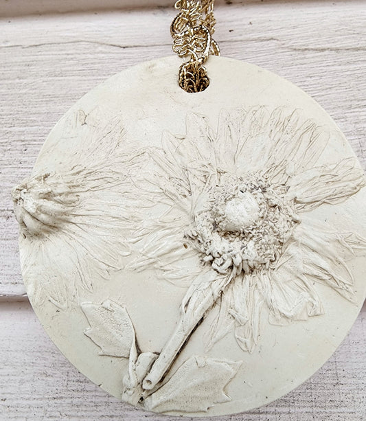 Plaster Botanical Bas Relief Artwork