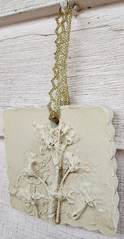 Plaster Botanical Bas Relief Artwork