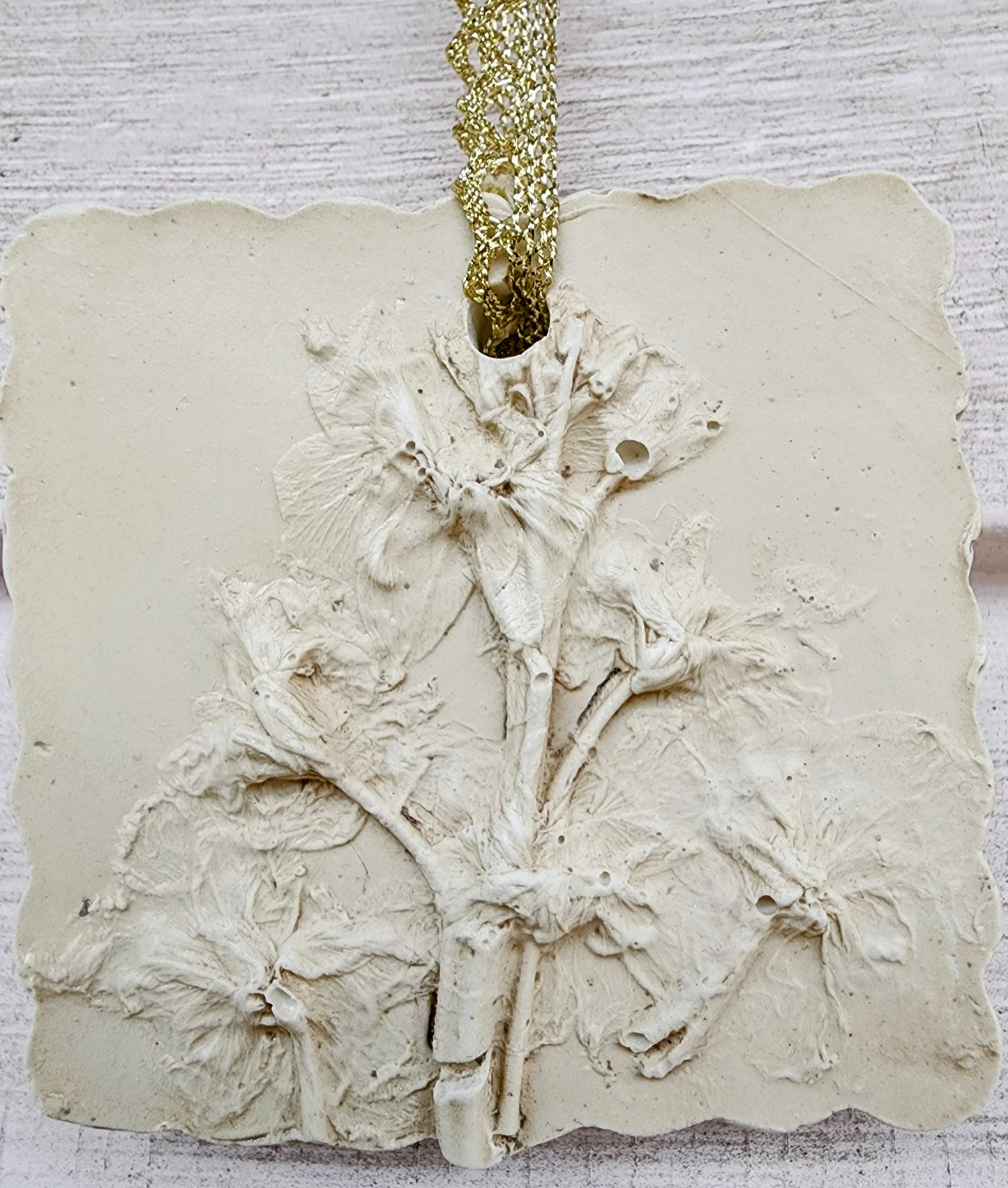 Plaster Botanical Bas Relief Artwork