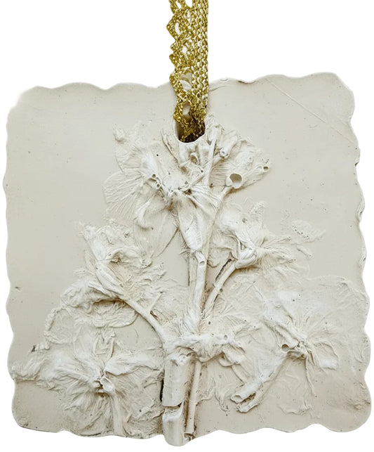 Plaster Botanical Bas Relief Artwork