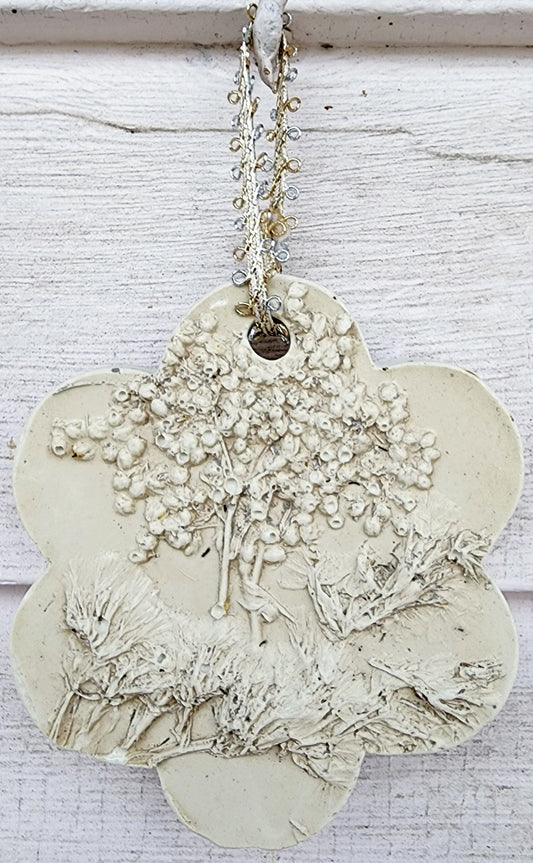 Plaster Botanical Bas Relief Artwork