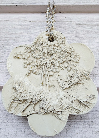 Plaster Botanical Bas Relief Artwork