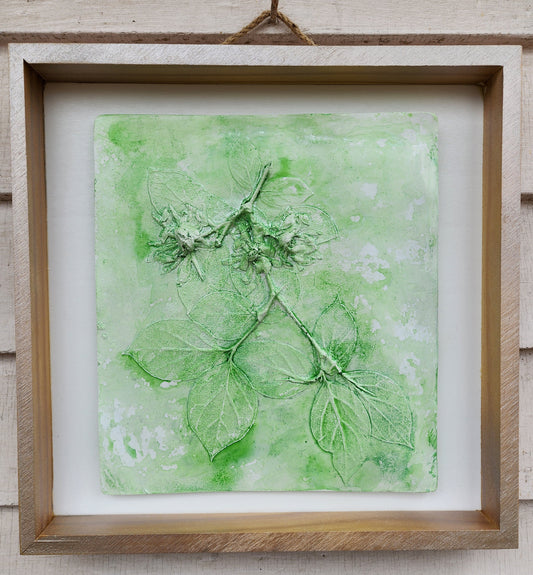 Plaster Botanical Bas Relief Artwork