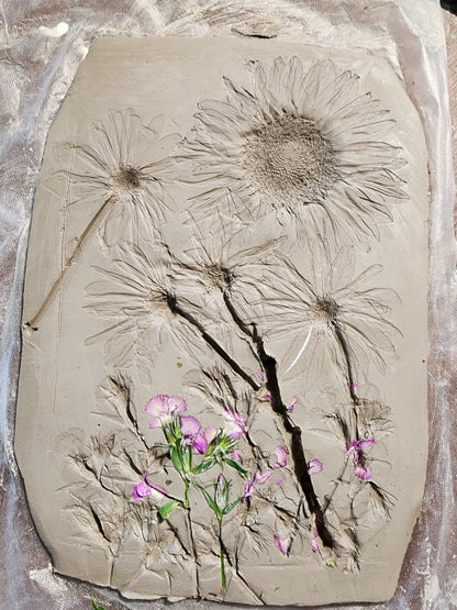 Plaster Botanical Bas Relief Artwork