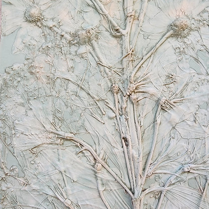 Plaster Botanical Bas Relief Artwork