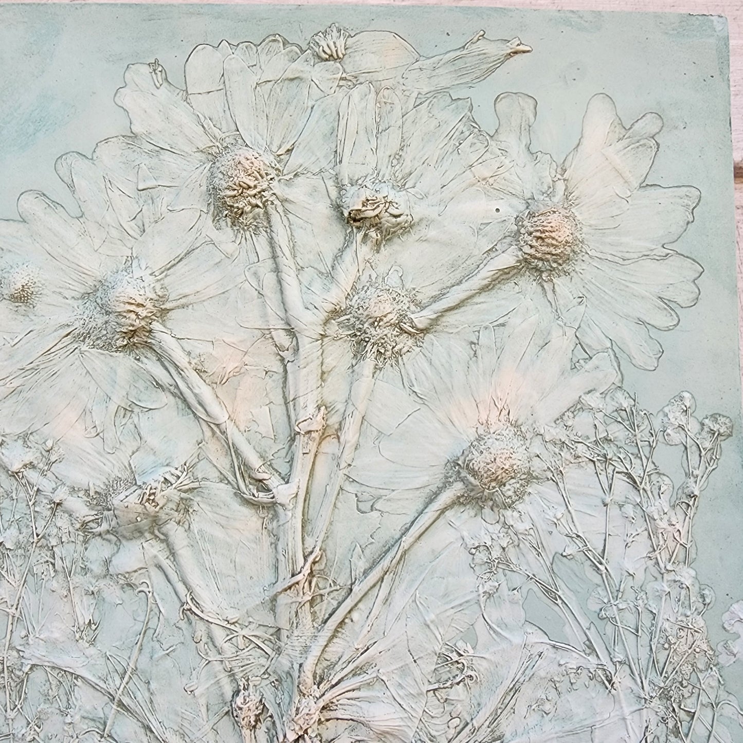 Plaster Botanical Bas Relief Artwork