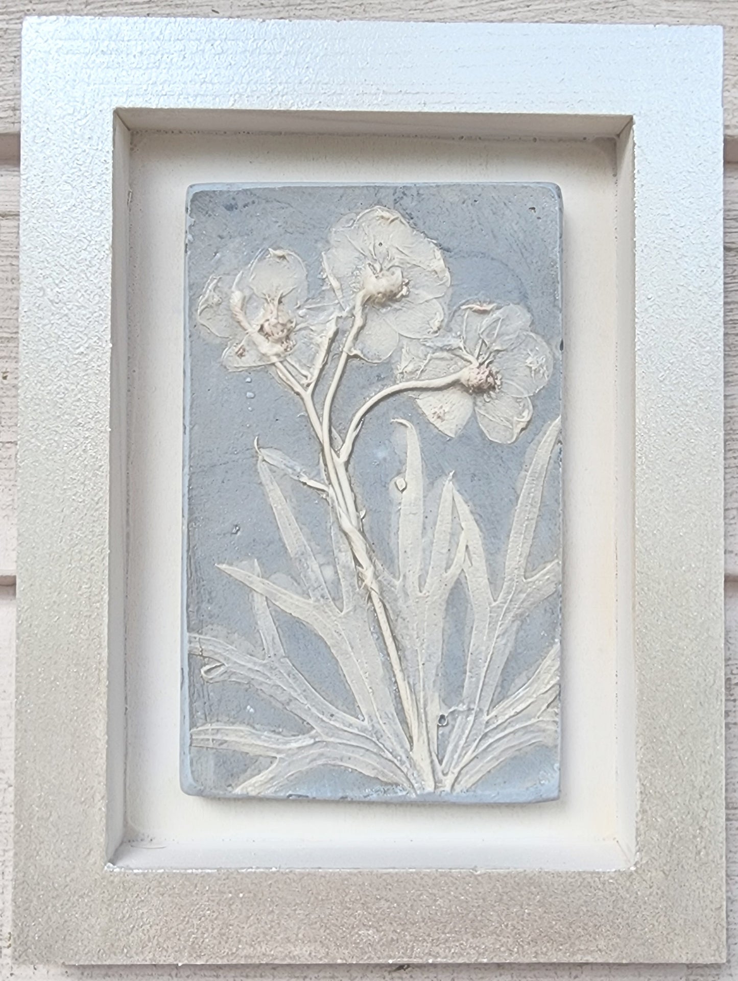 Plaster Botanical Bas Relief Artwork