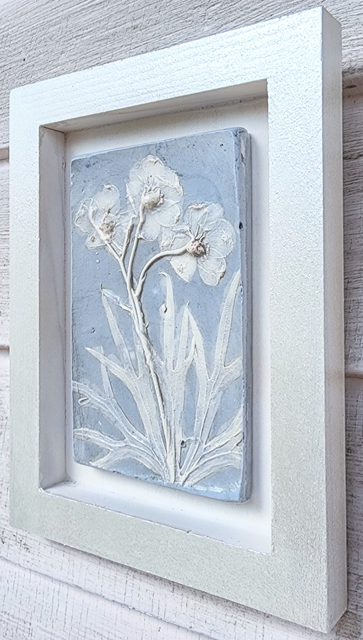 Plaster Botanical Bas Relief Artwork