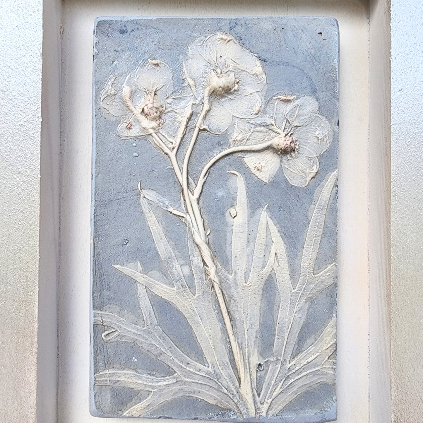 Plaster Botanical Bas Relief Artwork