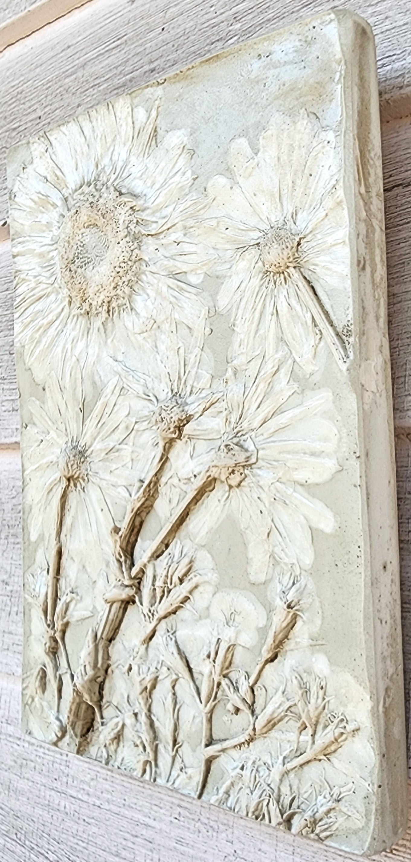 Plaster Botanical Bas Relief Artwork