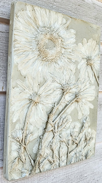 Plaster Botanical Bas Relief Artwork