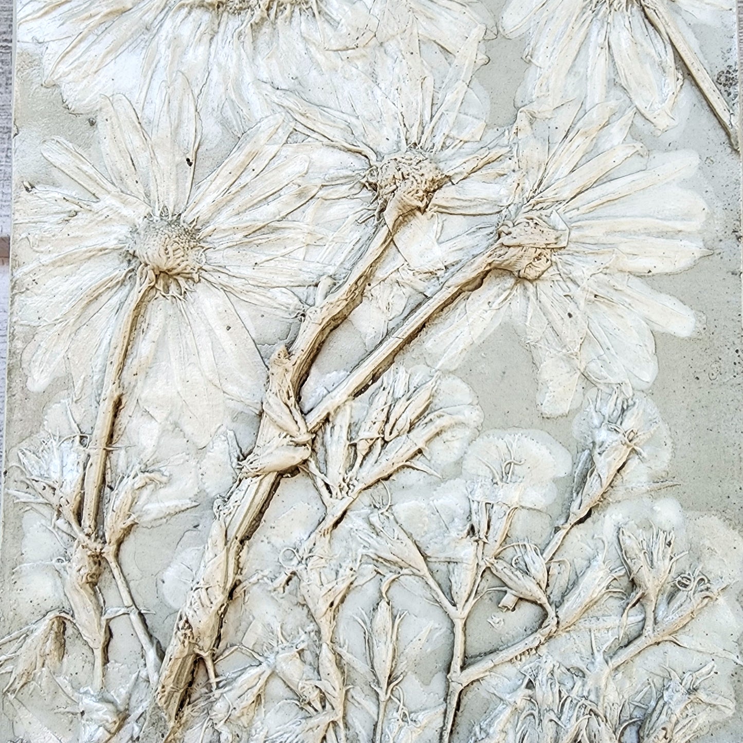 Plaster Botanical Bas Relief Artwork