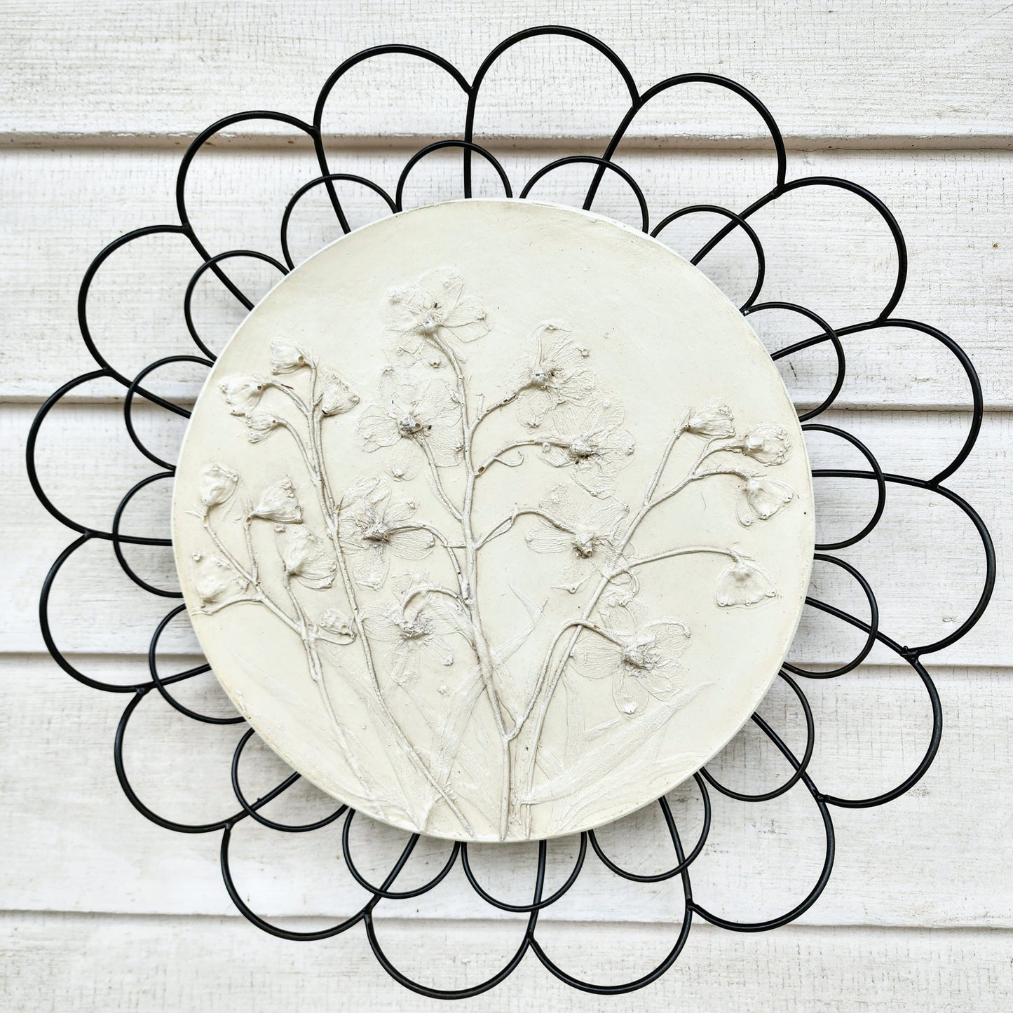 Plaster Botanical Bas Relief Artwork