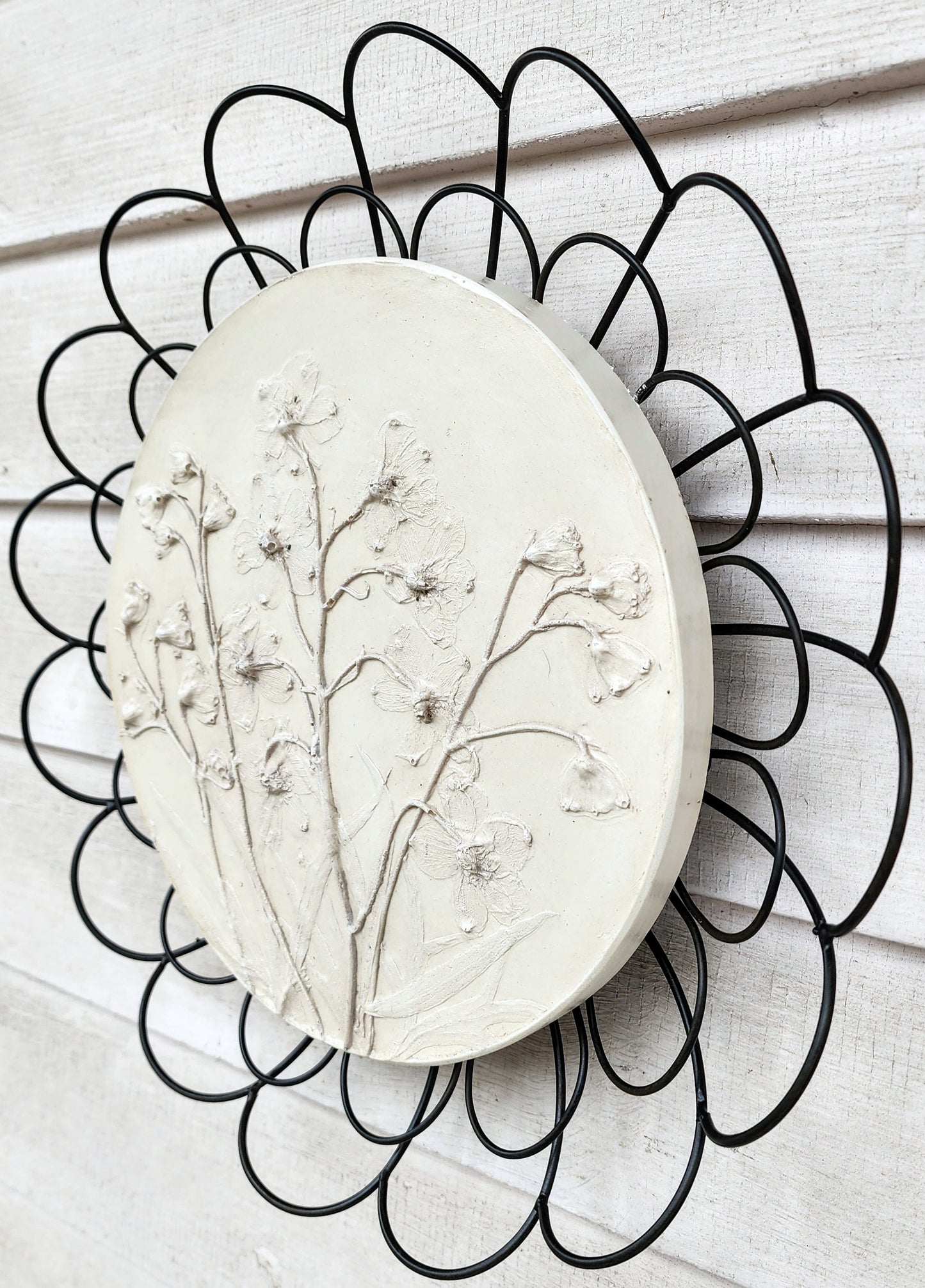 Plaster Botanical Bas Relief Artwork