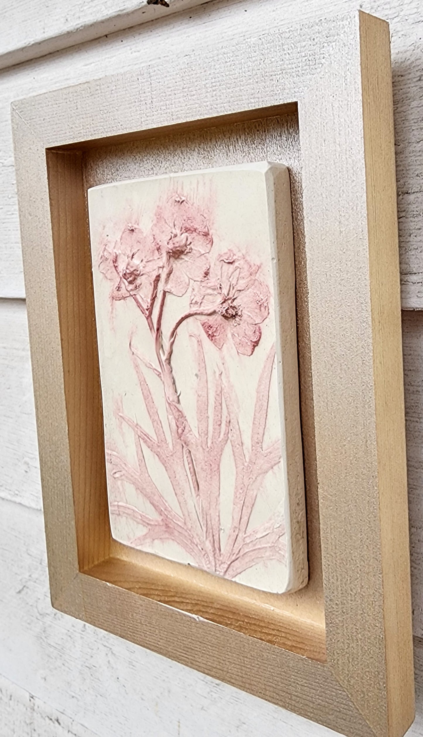 Plaster Botanical Bas Relief Artwork