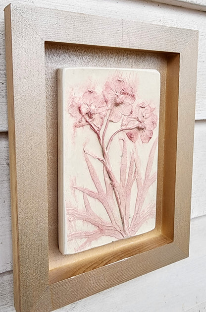 Plaster Botanical Bas Relief Artwork