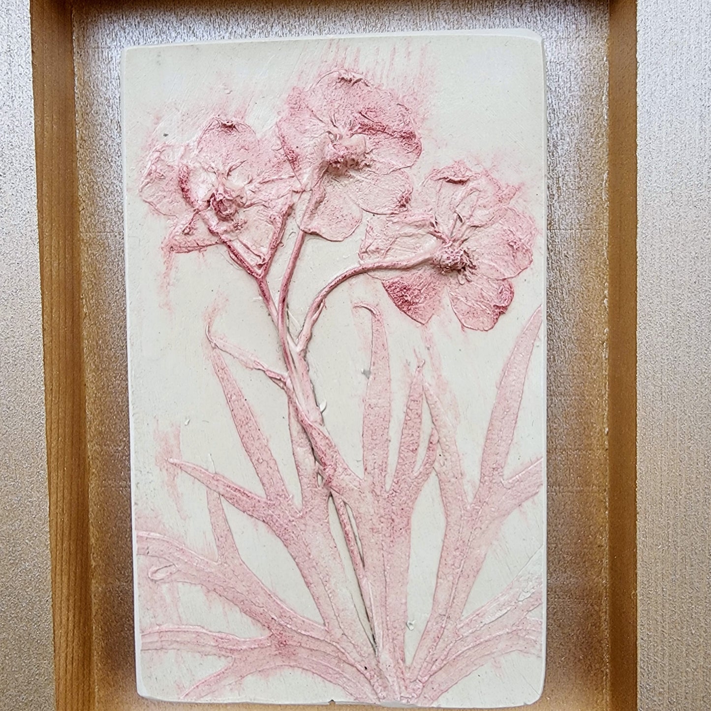 Plaster Botanical Bas Relief Artwork