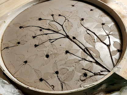 Plaster Botanical Bas Relief Artwork