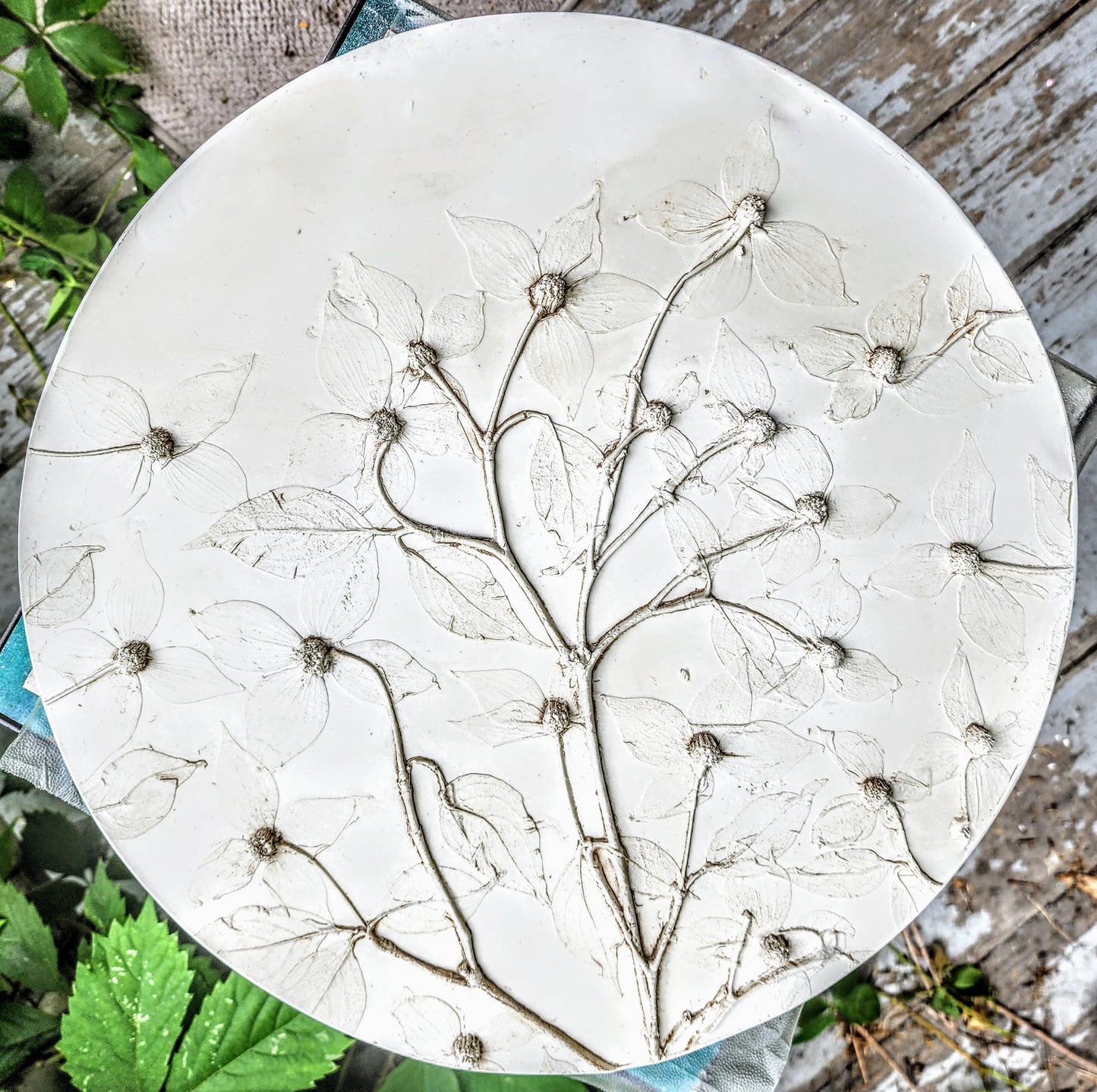 Plaster Botanical Bas Relief Artwork