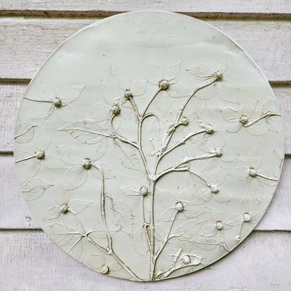 Plaster Botanical Bas Relief Artwork