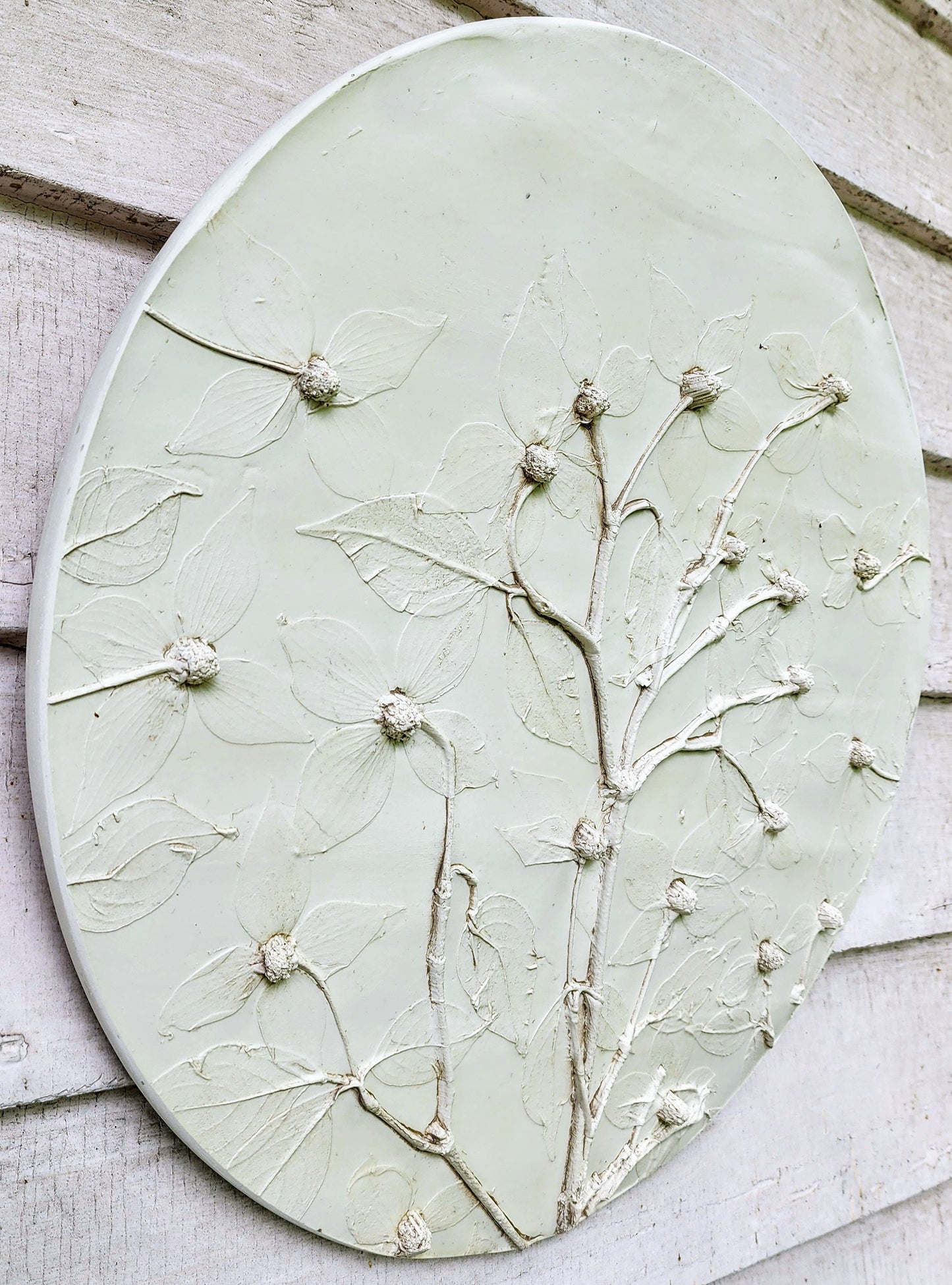 Plaster Botanical Bas Relief Artwork