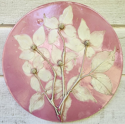 Plaster Botanical Bas Relief Artwork