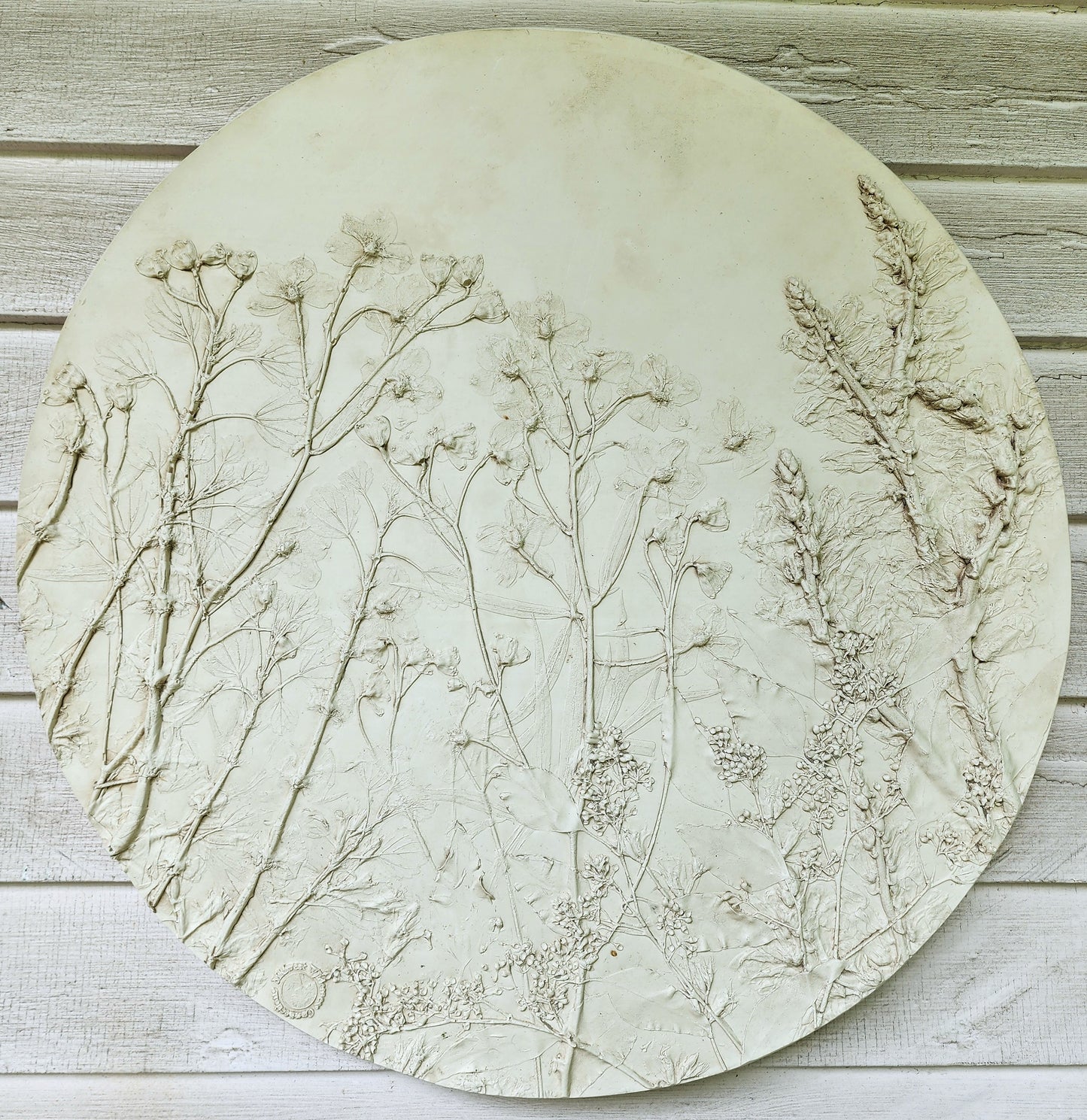 Plaster Botanical Bas Relief Artwork