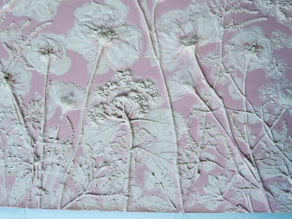 Plaster Botanical Bas Relief Artwork