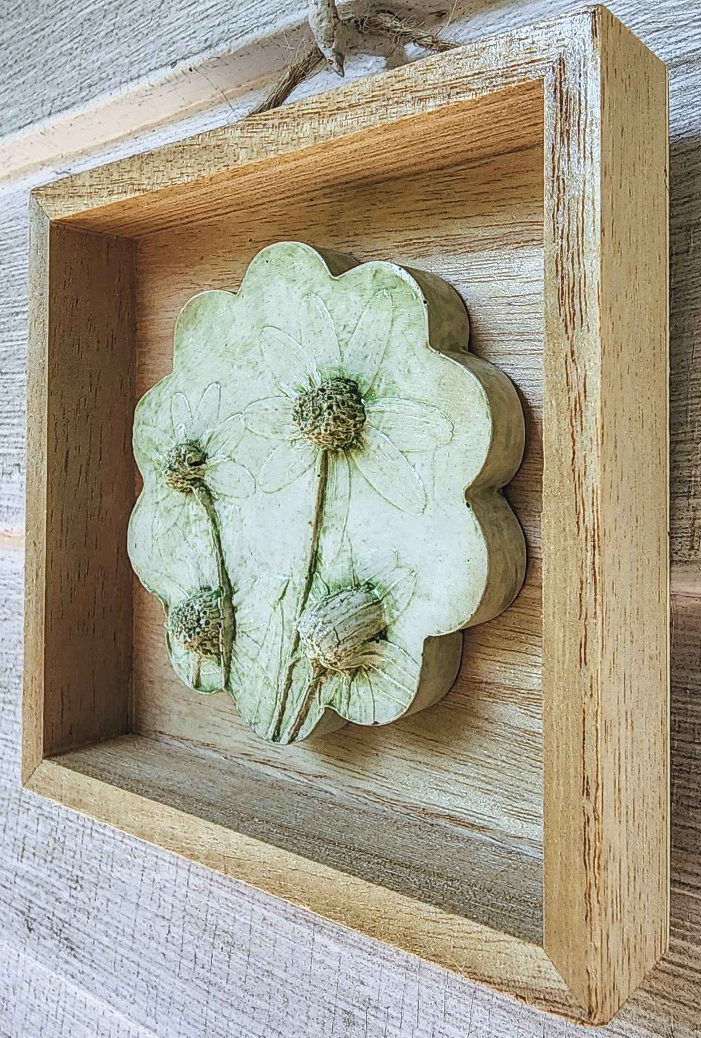 Plaster Botanical Bas Relief Artwork