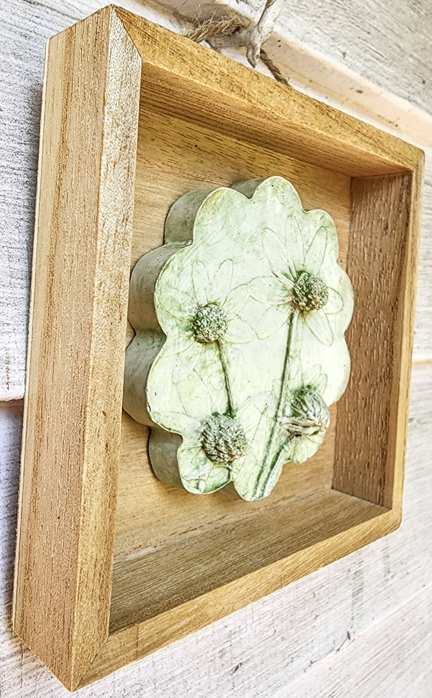 Plaster Botanical Bas Relief Artwork