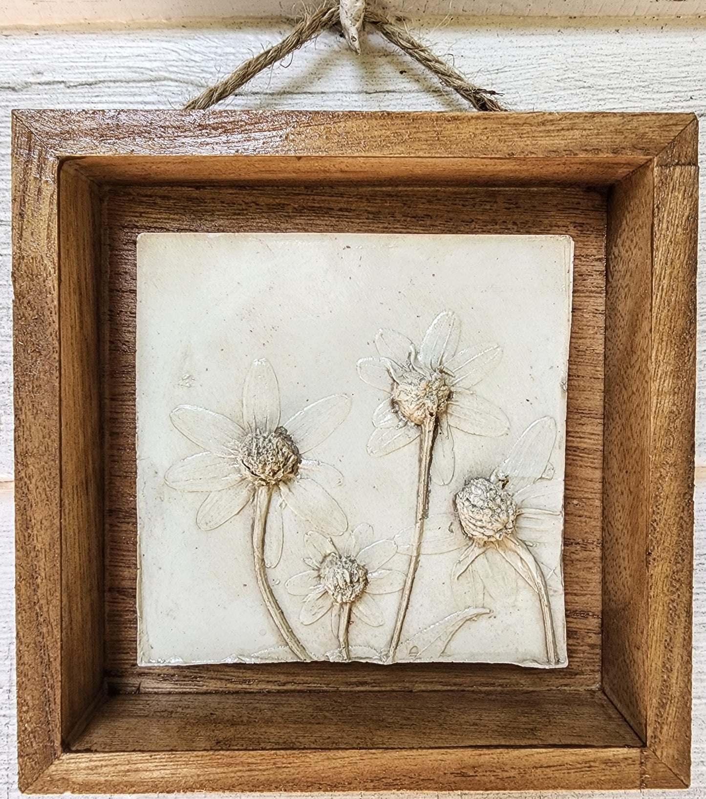 Plaster Botanical Bas Relief Artwork