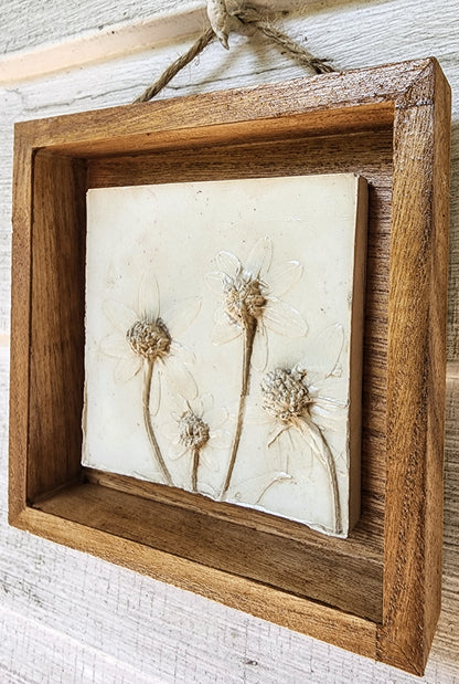 Plaster Botanical Bas Relief Artwork