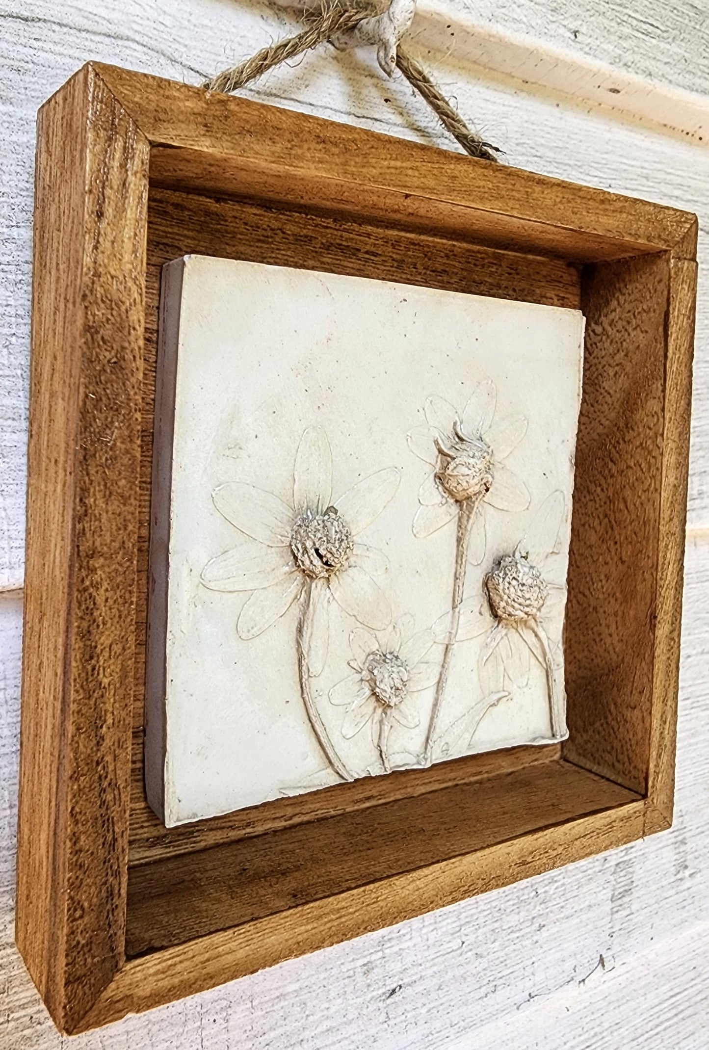 Plaster Botanical Bas Relief Artwork