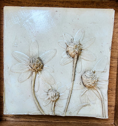 Plaster Botanical Bas Relief Artwork