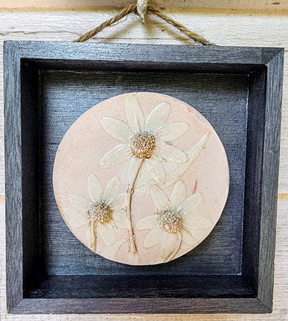 Plaster Botanical Bas Relief Artwork