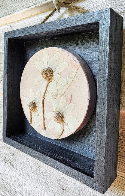 Plaster Botanical Bas Relief Artwork