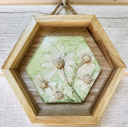 Plaster Botanical Bas Relief Artwork